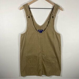 Corduroy Overall Dress MEDIUM grunge Vintage y2k 90s Tan Brown camel